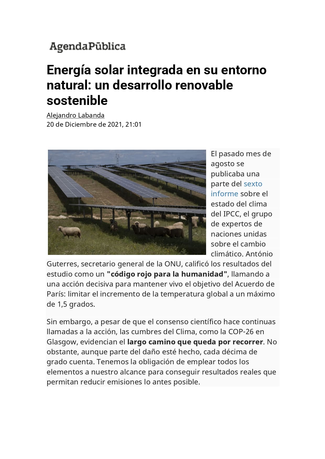 Energia solar integrada entorno rural